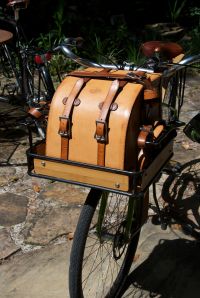 Mounted on a front rack. Fun trip on a weekend!